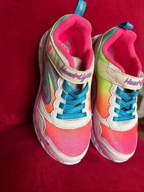 Skechers Kids Neon Rainbow Lace-Up Sneakers